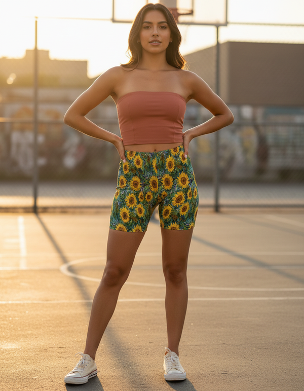Women's Van Gogh Sunflower Short Shorts