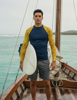 Men's Yellow Spectrum men's short-sleeve rashguards