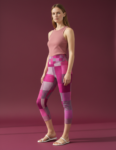 Electric Fuchsia Jinsil Capri Yoga Leggings capri yoga leggings
