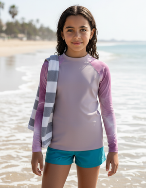 Burnished Lilac Frost Youth Rash Guard Youth Rash Guard — Dripper