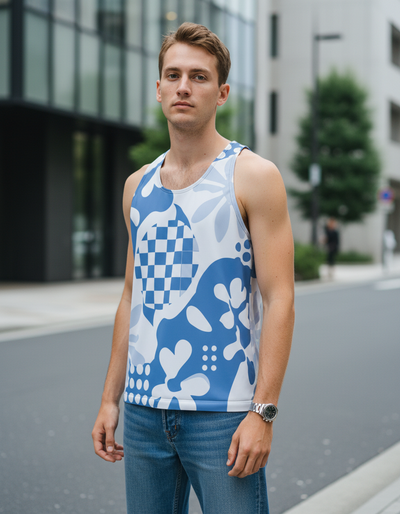 Men's Blue Aura Vivid Tank Top tank top