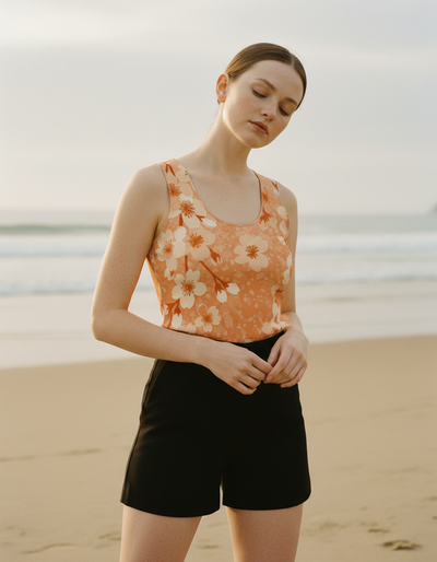 Women's Citrus Orange Petal Tank Top tank top