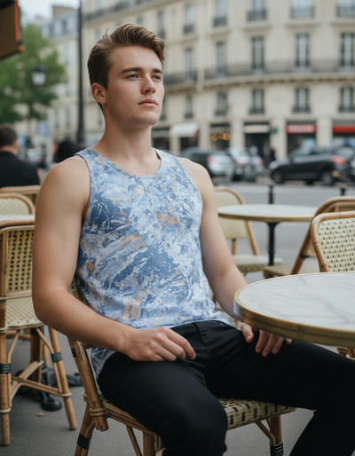 Men's Blue Aura Glint Tank Top tank top