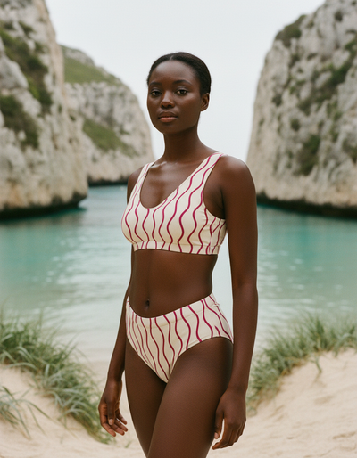 Electric Fuchsia Kizuna high-waisted bikini