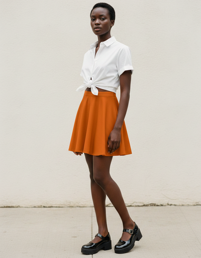 Burnt Orange Skater Skirt skater skirt