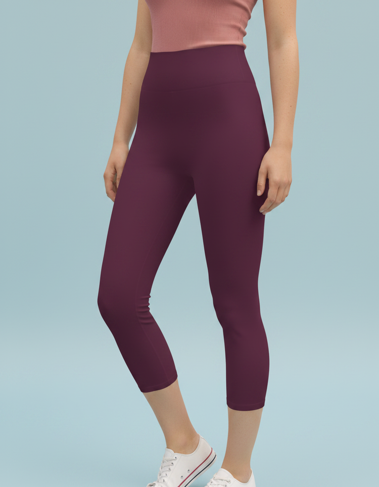 Amaranth Leggings Capri Yoga Leggings — Dripper
