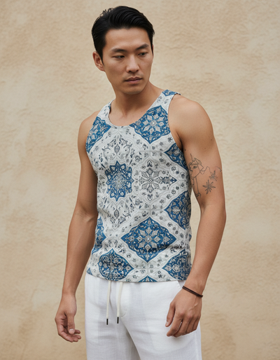 Men's Blue Aura Minaret Tank Top tank top
