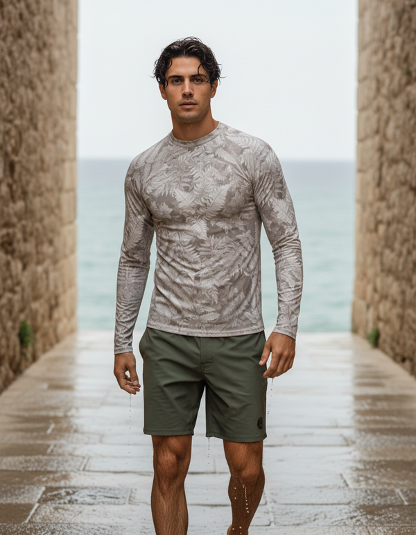 Rashguard in White Onyx Verdant