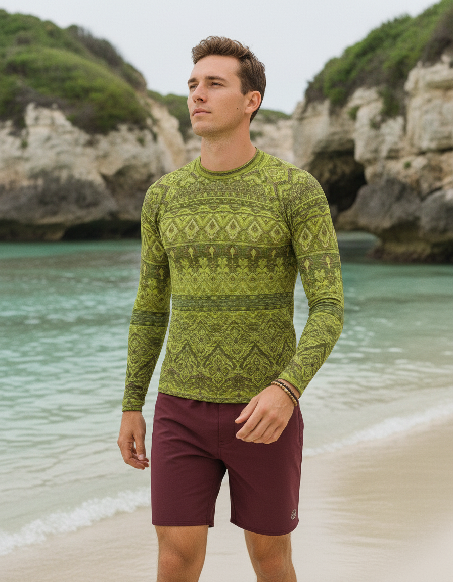 Men's Runway Chartreuse Serenade men's rashguards