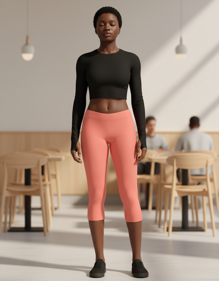 Salmon Leggings Capri Leggings — Dripper