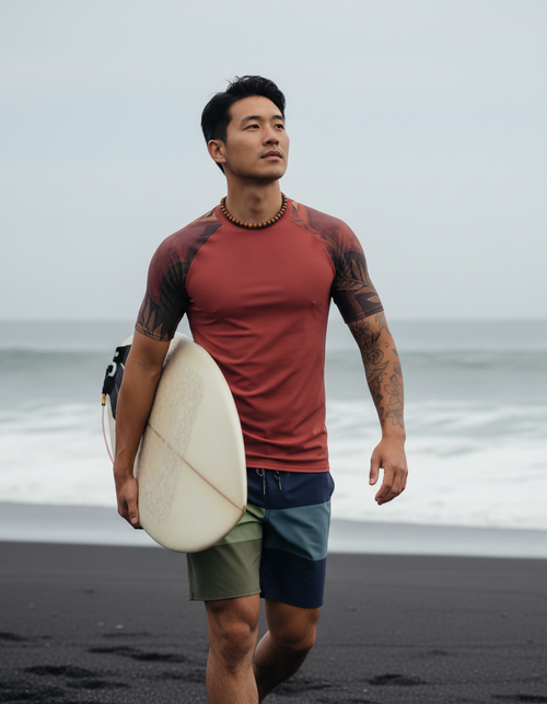 Watercolor men's short-sleeve rashguards — Dripper