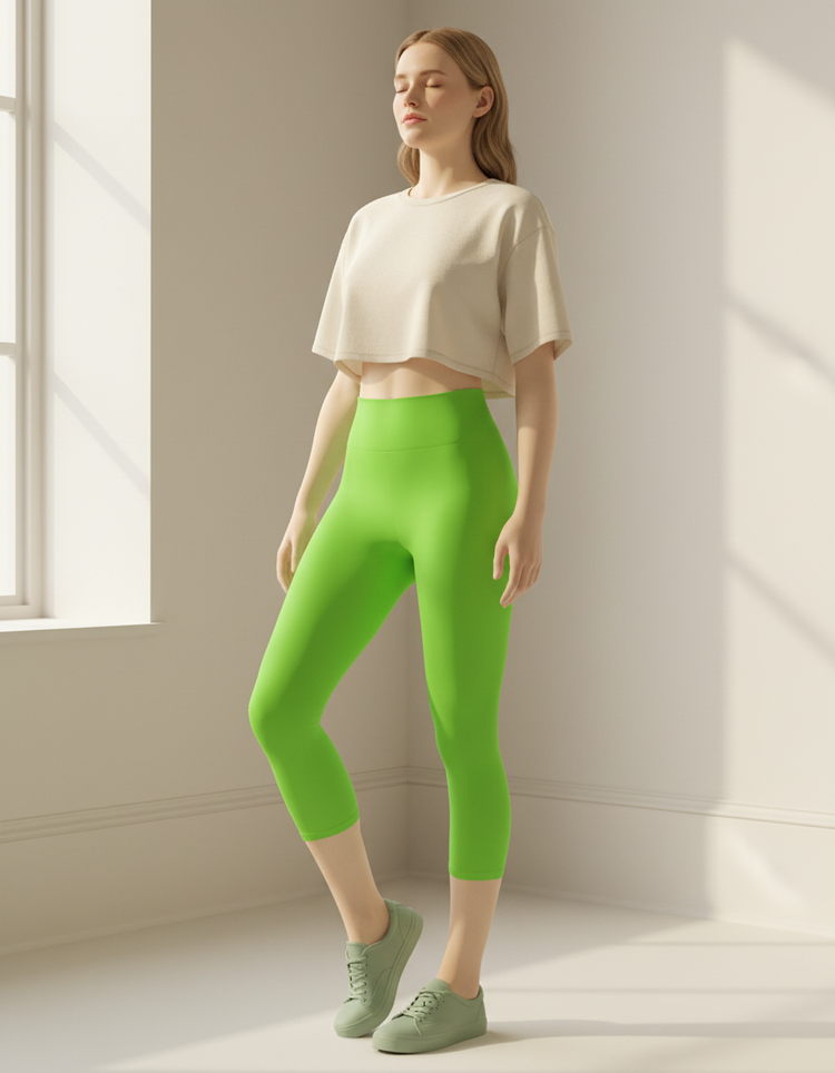 Kiwi Capri Yoga Leggings Capri Yoga Leggings — Dripper