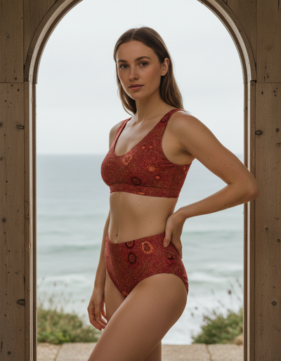 Lava Falls Acanthus high-waisted bikini