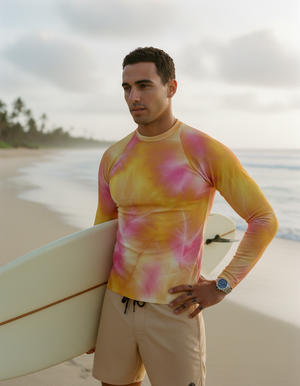 Men's Lemon Yellow Frost men's short-sleeve rashguards