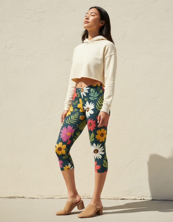 Daisy Capri Leggings Capri Leggings — Dripper