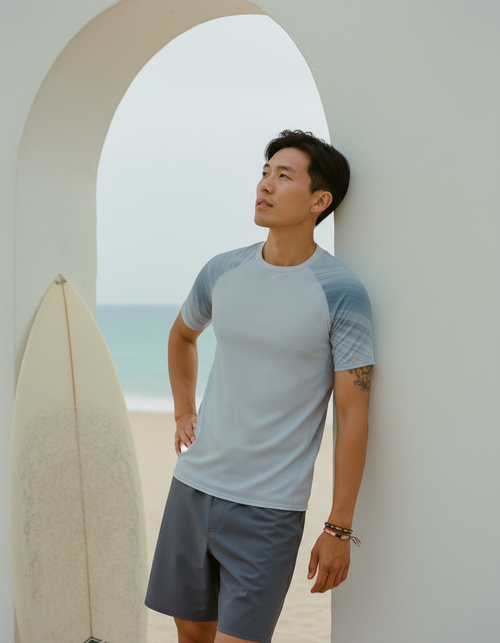Blue Aura Spectrum Rash Guard Men's Rashguard — Dripper