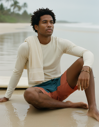 Men's Linen Cream rash guard