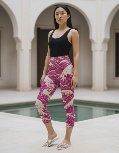 Electric Fuchsia Kaze Capri Yoga Leggings capri yoga leggings