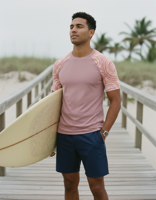 Dusty Rose Spectrum Rash Guard Men's Rashguard — Dripper