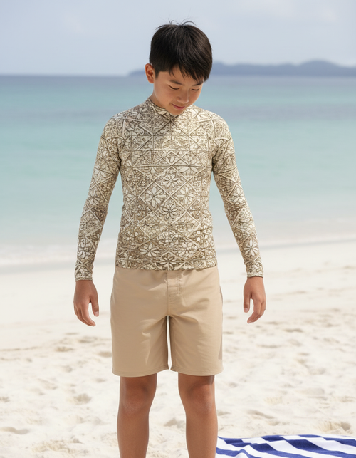 Angora Zellige Youth Rash Guard Youth Rash Guard — Dripper