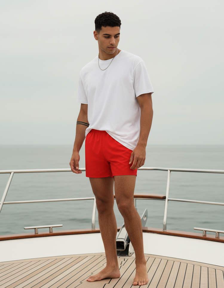 Ferrari Red Men's Swim Trunks Men's Swim Trunks — Dripper