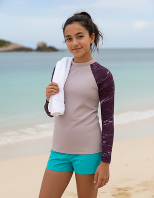 Burnished Lilac Eclipse Youth Rash Guard Youth Rash Guard — Dripper
