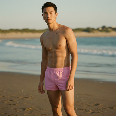 Baby Pink Men's Swim Trunks swim trunks