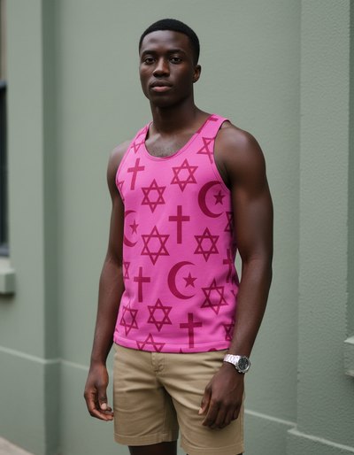 Men's Electric Fuchsia Halo Tank Top tank top