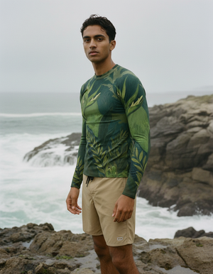 Runway Chartreuse Tropique Rash Guard Men's Rashguard — Dripper