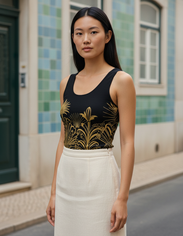 Gilded Deco women's tank tops