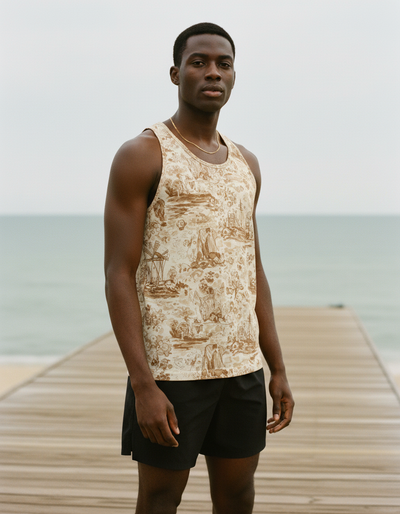 Men's Coffee Bean Cerulean Tank Top tank top