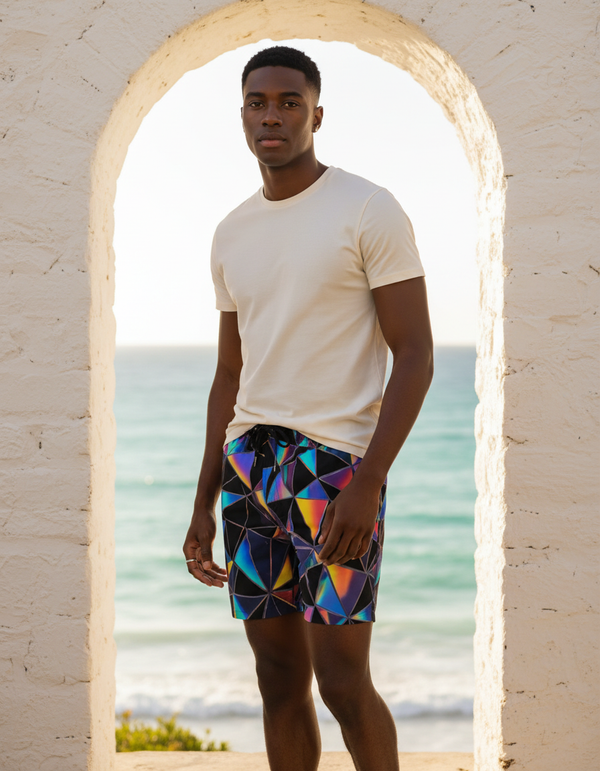 Holographic Collection men's swim trunks