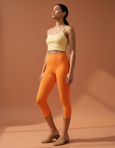 Hermès Orange Capri Yoga Leggings capri yoga leggings