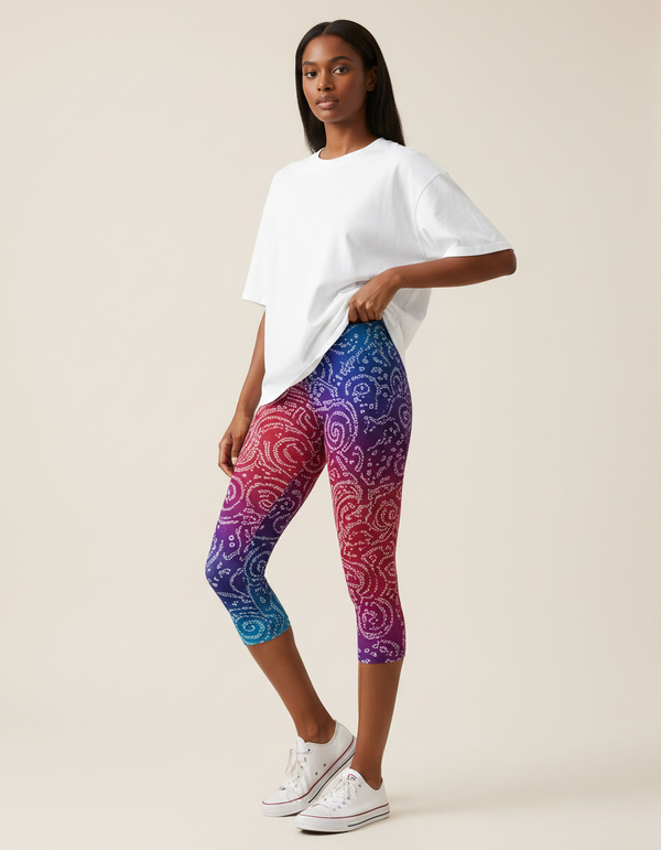 Women's Bandhani Capri Leggings