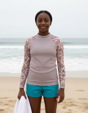 Burnished Lilac Helix Youth Rash Guard Youth Rash Guard — Dripper