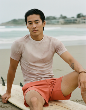 Men's Dusty Rose Mosaic men's short-sleeve rashguards