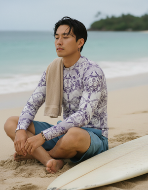 Men's Burnished Lilac Burst men's short-sleeve rashguards