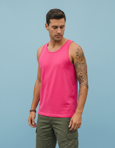 Men's Hot Pink Tank Top tank top