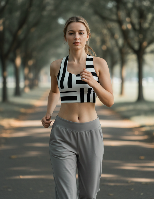 Stripe Collection longline sports bras