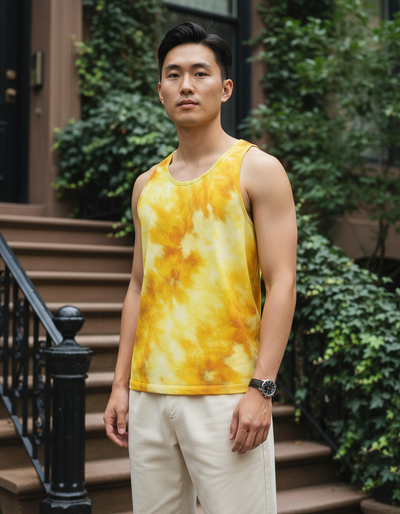 Men's Yellow Eclipse Tank Top tank top