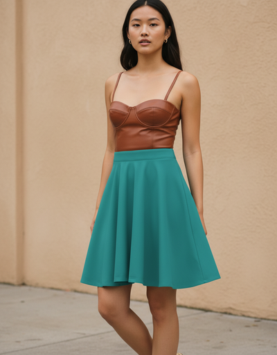 Transformative Teal Skater Skirt skater skirt