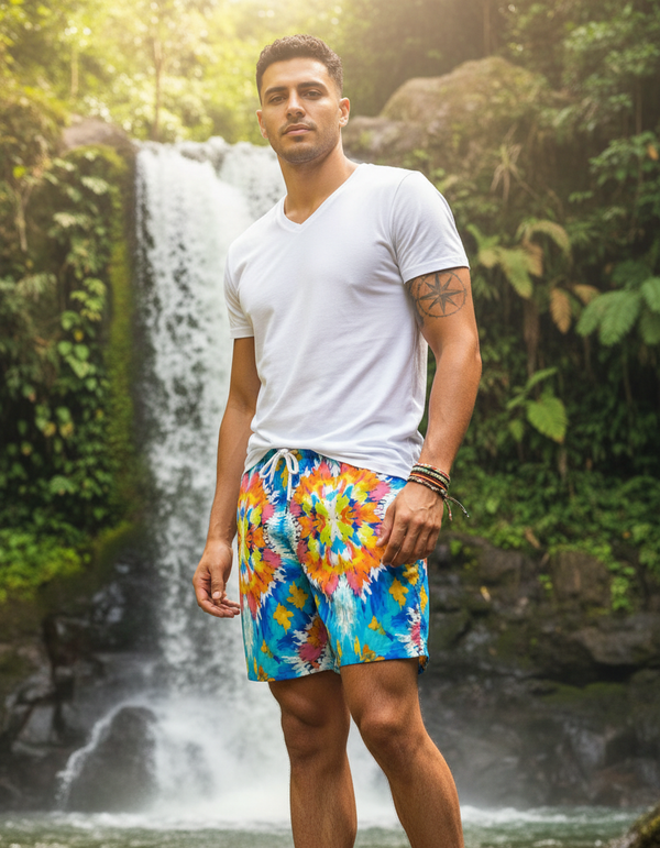 Kasuri men's swim trunks