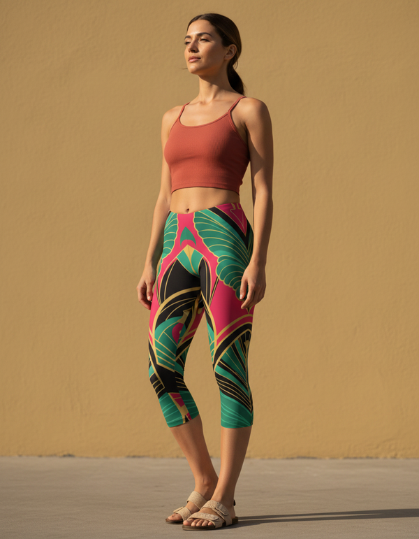 Zigzag capri leggings