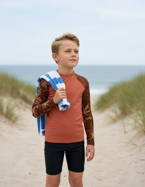 Burnt Sienna Kumo Kids Rash Guard Kids Rash Guard — Dripper