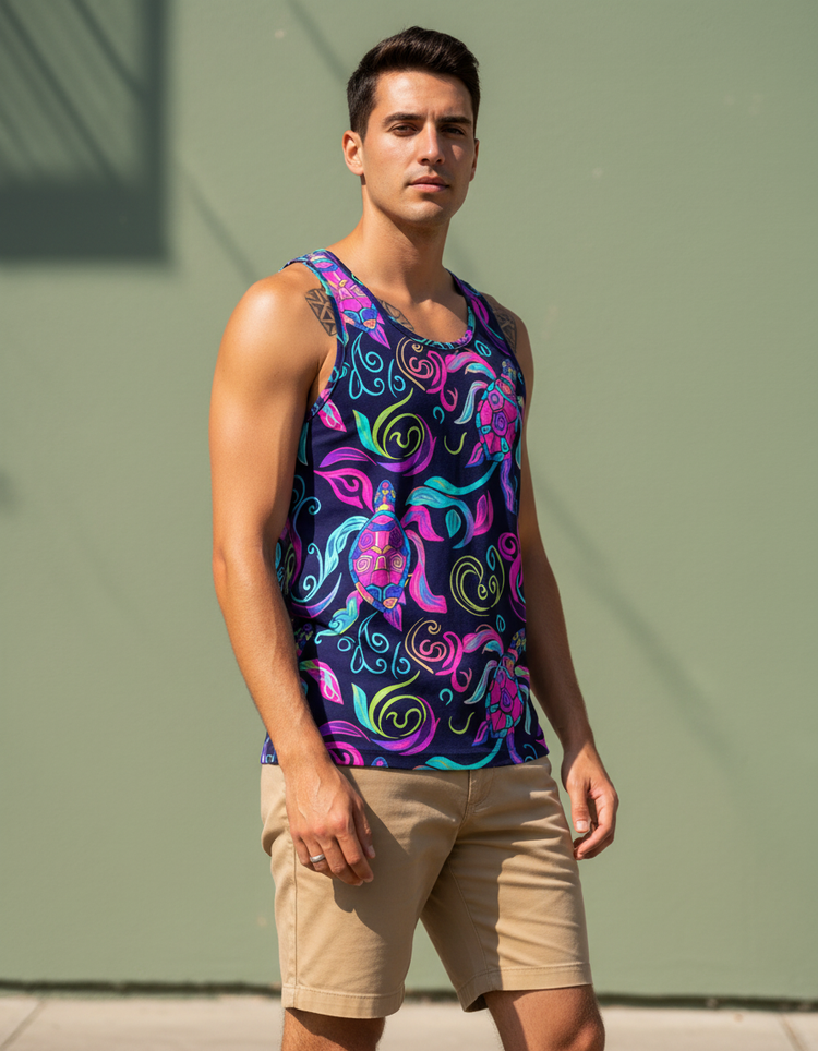 Men's Aqua tank tops