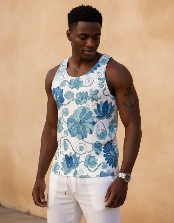 Men's Aqua tank tops