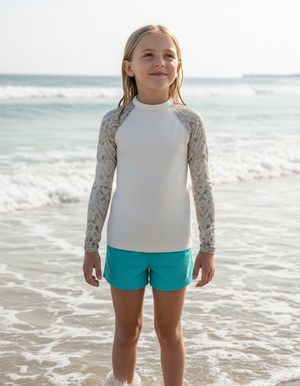 White Onyx Siam Kids Rash Guard Kids Rash Guard — Dripper