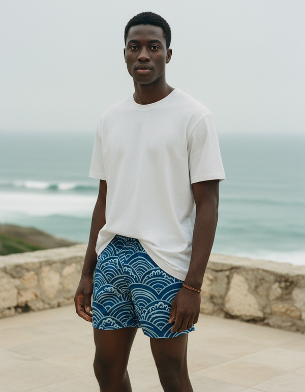 Men's Japanese Seigaiha Swim Trunks