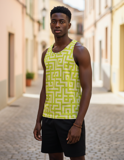 Men's Runway Chartreuse Kintsugi Tank Top tank top