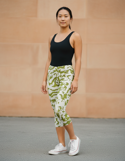 Lime Lattice Capri Leggings capri leggings